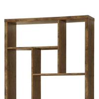 Metal and Wood Modern Style Bookcase with Multiple Shelves, Brown - BM159134