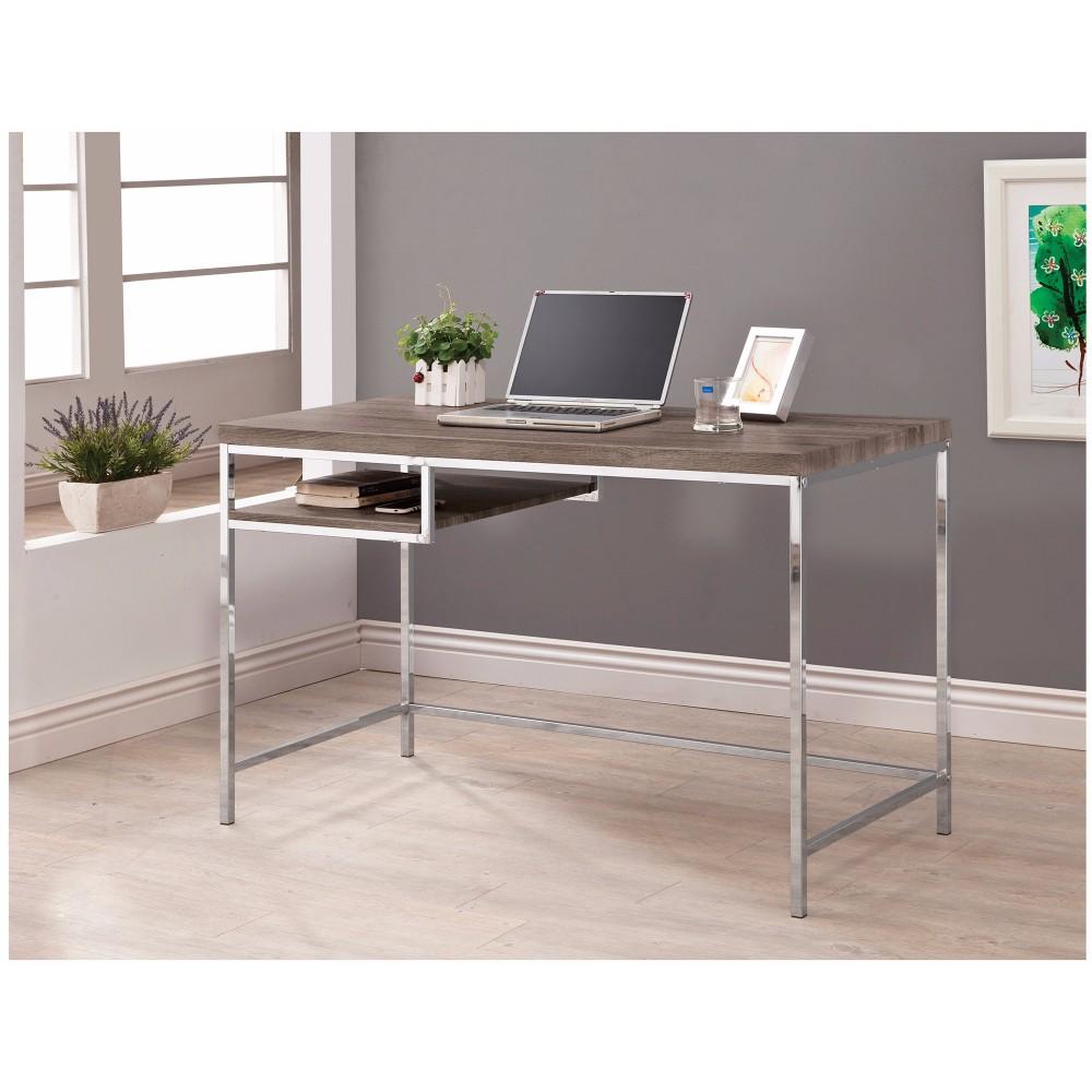 BM159139 Sleek And Elegant Writing Desk With Shelf, Gray