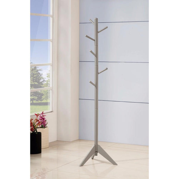 BM159260 Well-made Metal Coat Rack with Six Pegs, Gray