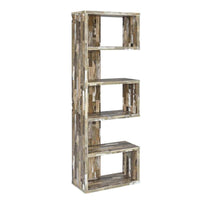 Distressed Wooden Open Bookcase, Brown - BM159408