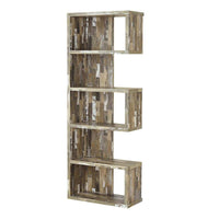 Distressed Wooden Open Bookcase, Brown - BM159408