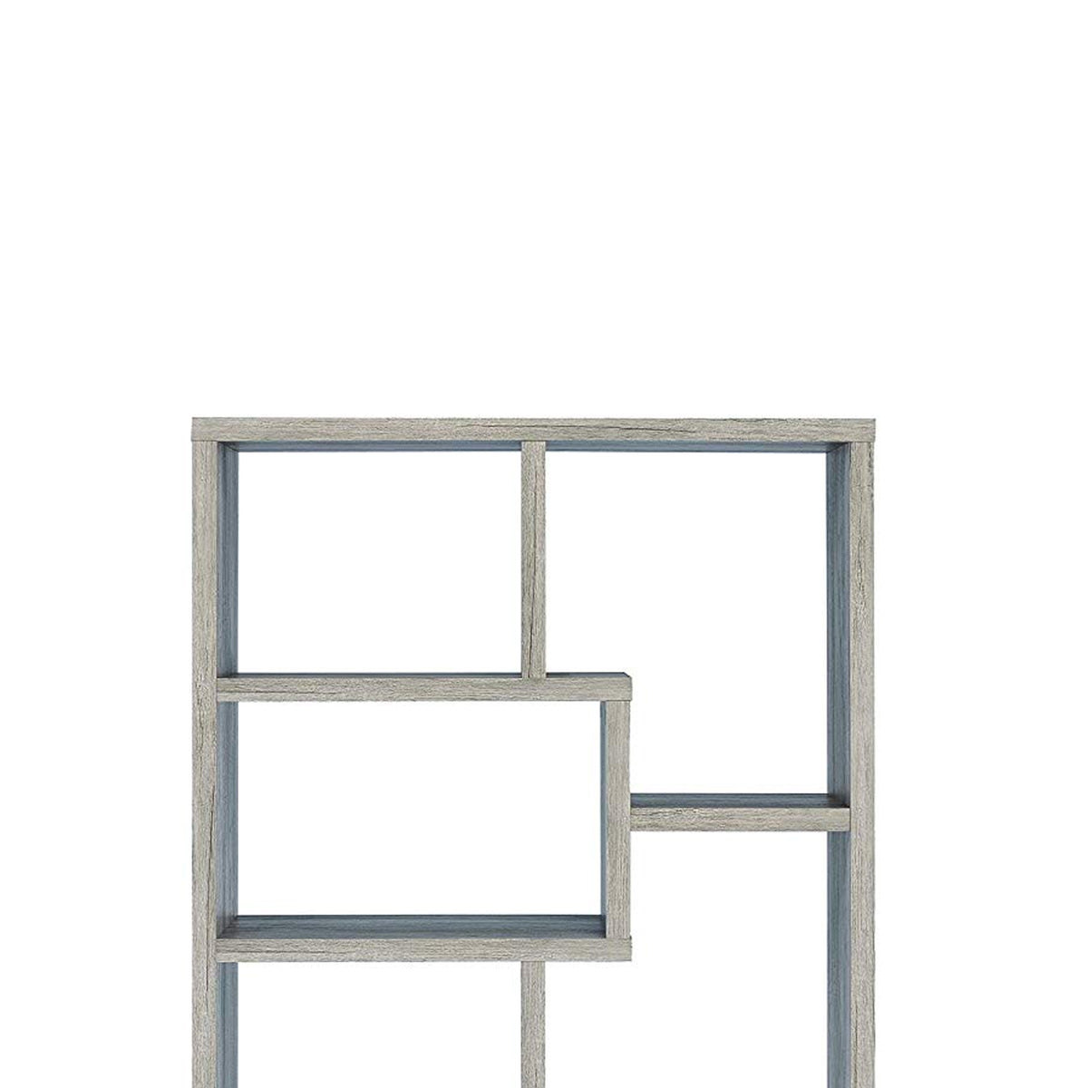 Modish Wooden Bookcase With Multiple Shelves, Gray -BM159410