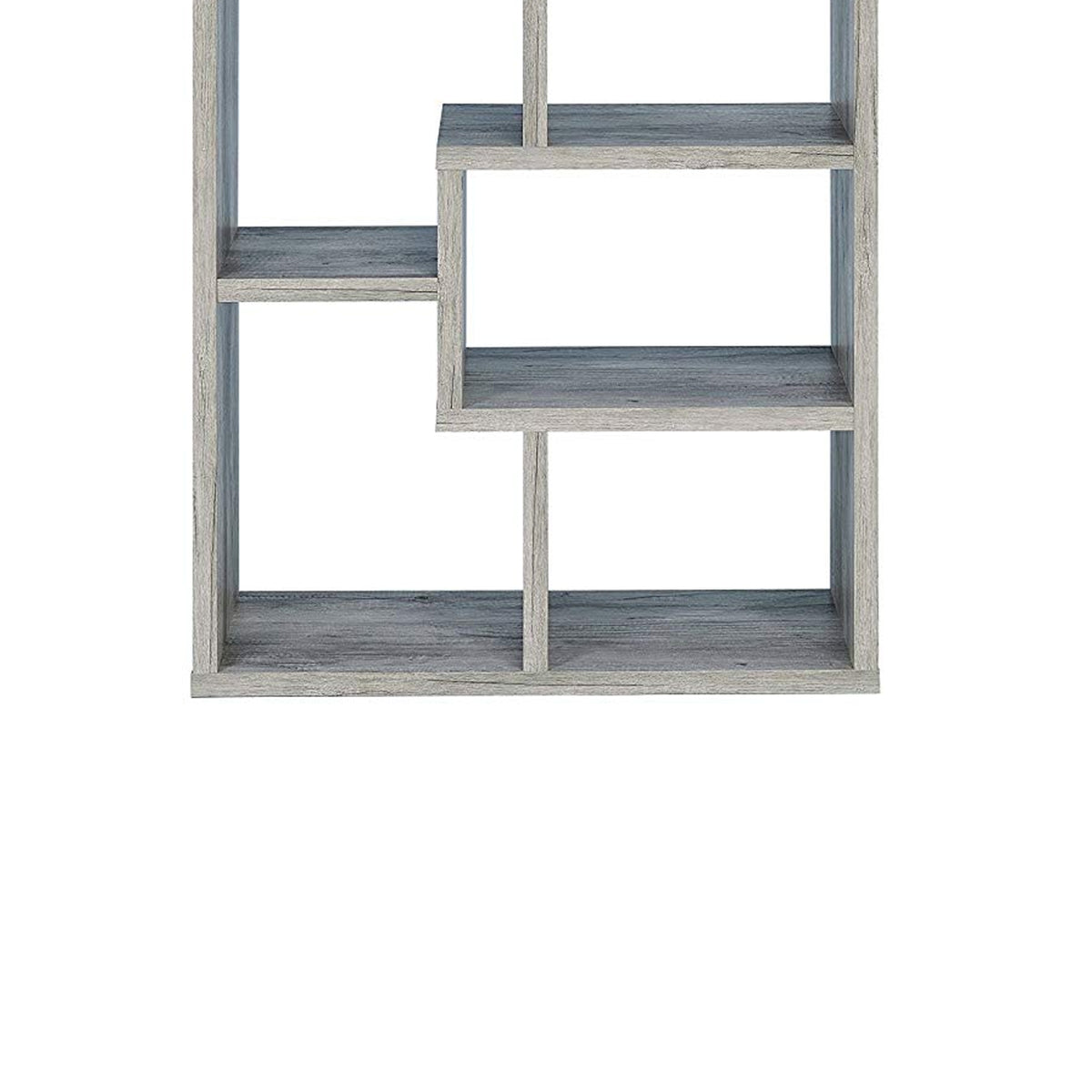 Modish Wooden Bookcase With Multiple Shelves, Gray -BM159410