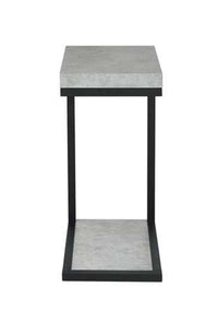 Industrial Faux Cement Designed Snack Table, Gray And Black - BM160146