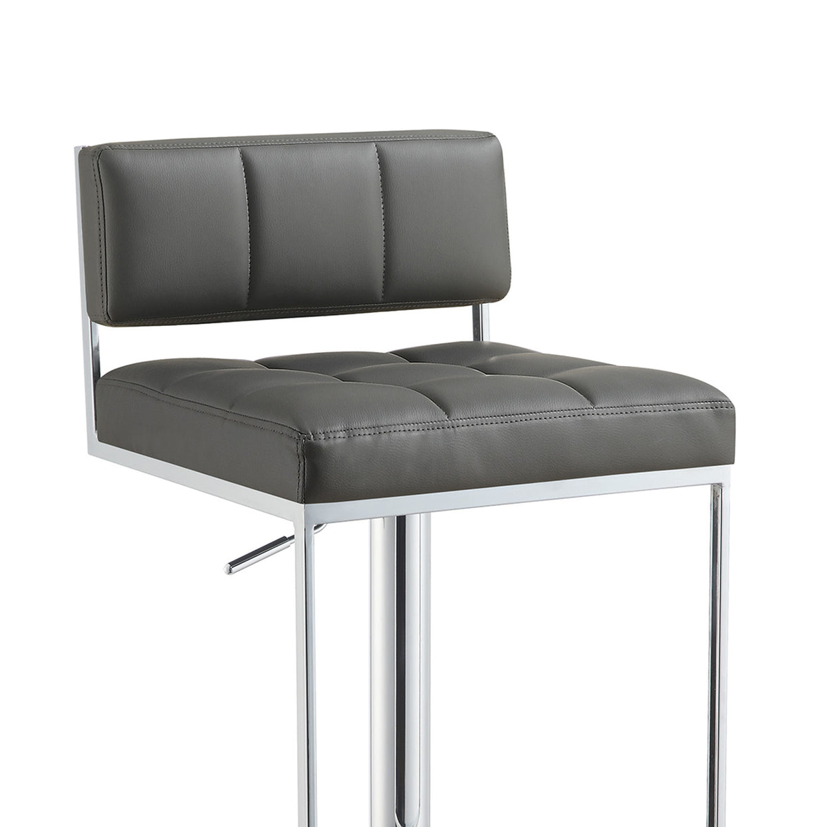 BM160764 Classic Adjustable Metal Bar Stool, Gray & Silver