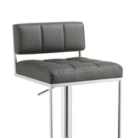 BM160764 Classic Adjustable Metal Bar Stool, Gray & Silver