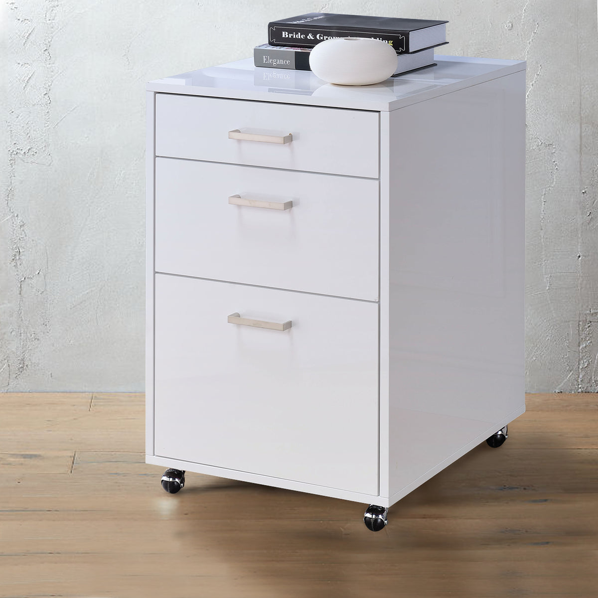BM163571 Modish File Cabinet, White