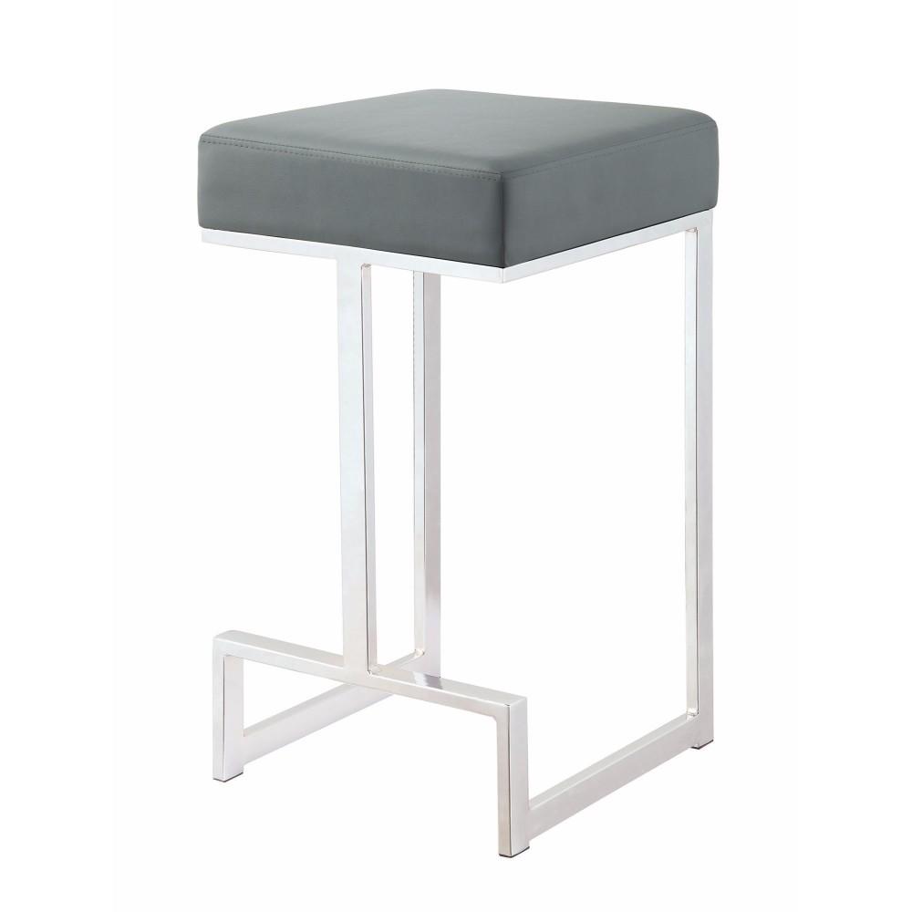 BM163691 Metal Counter Height Stool, Grey