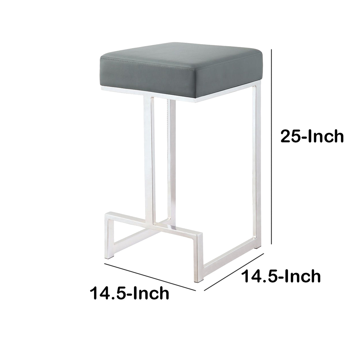 Metal Counter Height Stool, Grey - BM163691