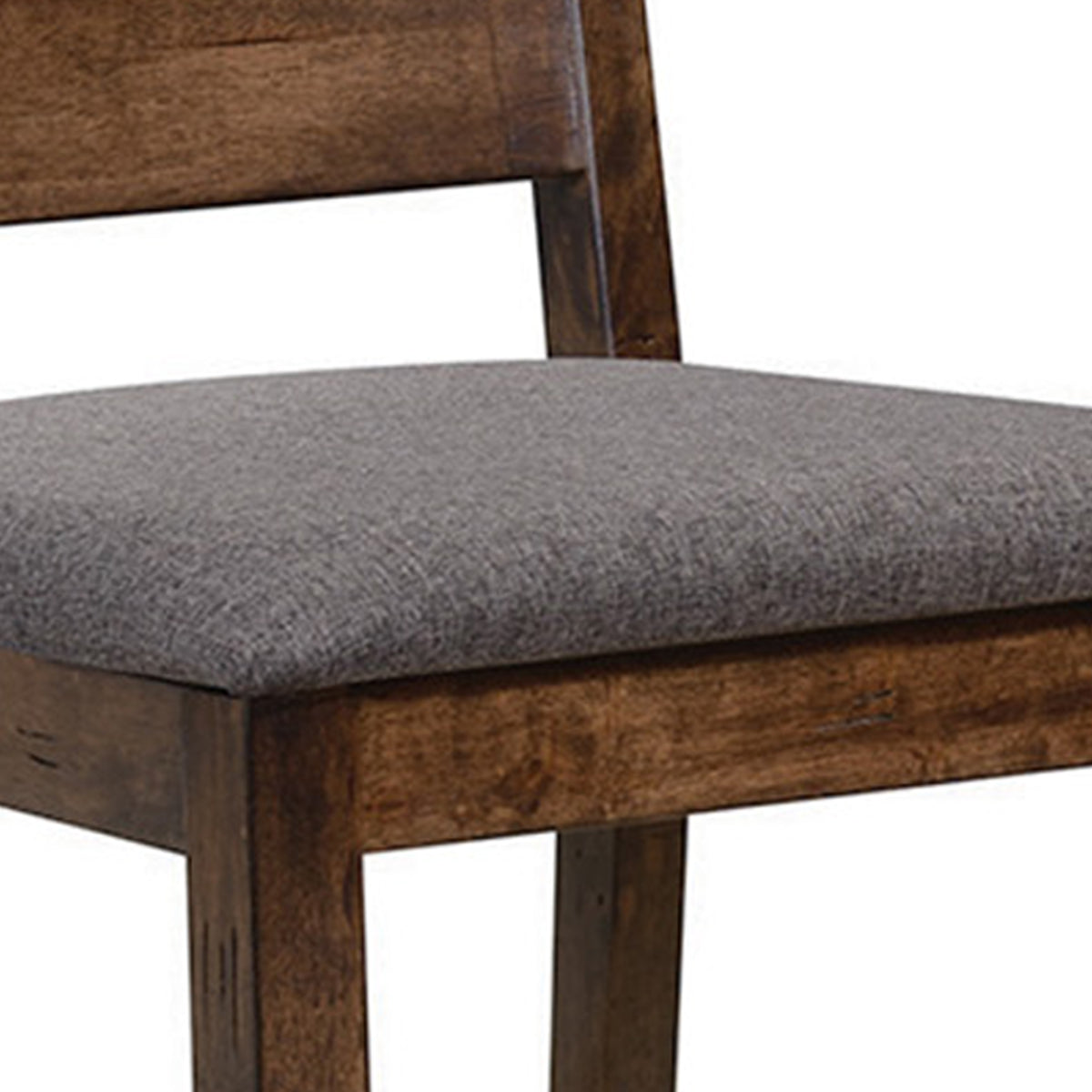 Wooden Ladder Back Dining Chair, Gray & Brown, Set of 2 - BM163718