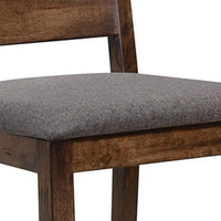 Wooden Ladder Back Dining Chair, Gray & Brown, Set of 2 - BM163718