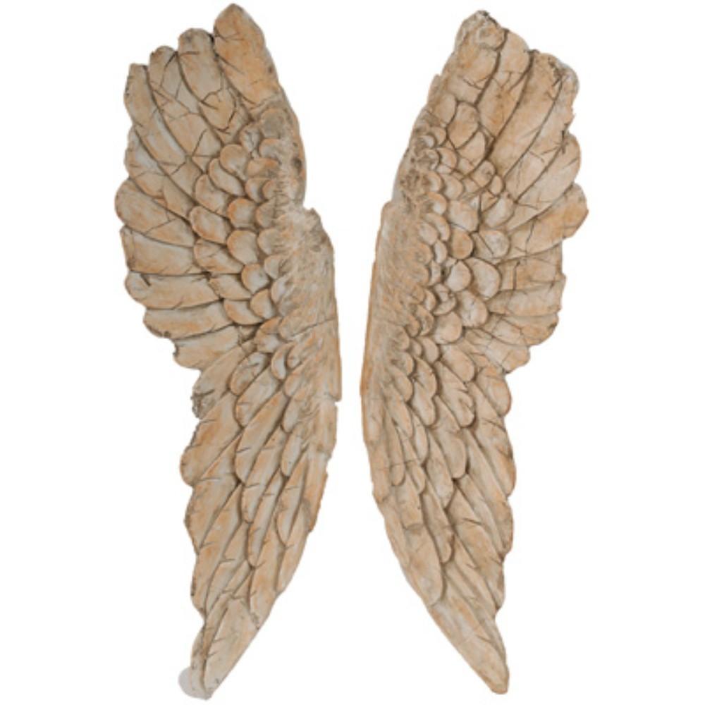 BM165620 Angel Wings Statue Wall Art, Set of 2, Brown