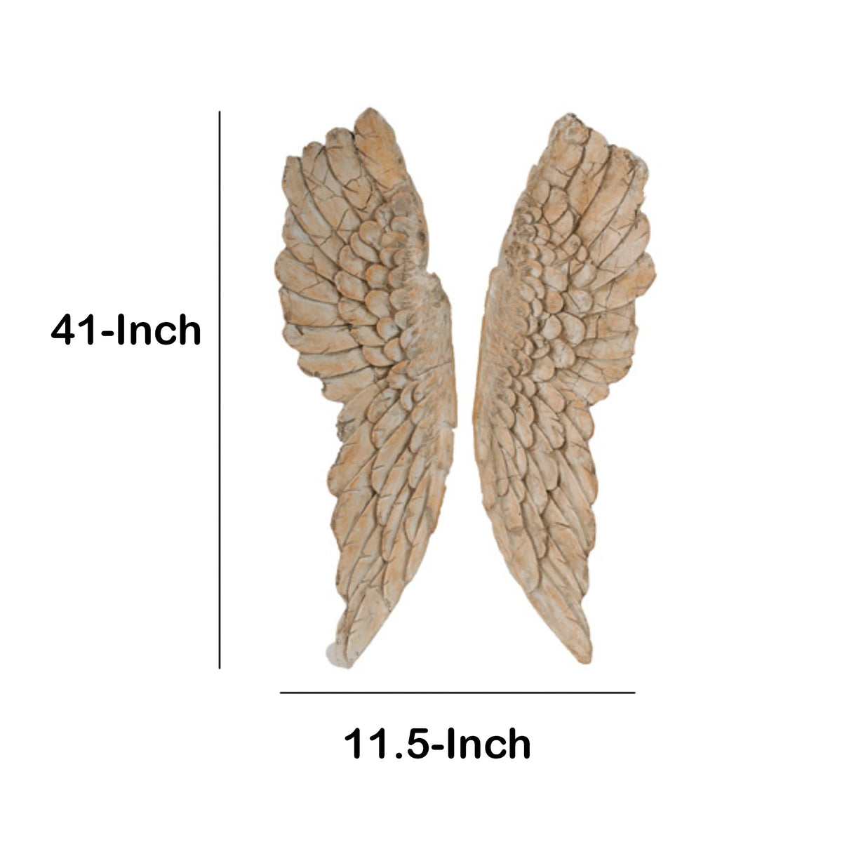Angel Wings Statue Wall Art, Set of 2, Brown - BM165620