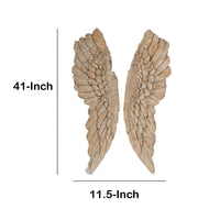 Angel Wings Statue Wall Art, Set of 2, Brown - BM165620