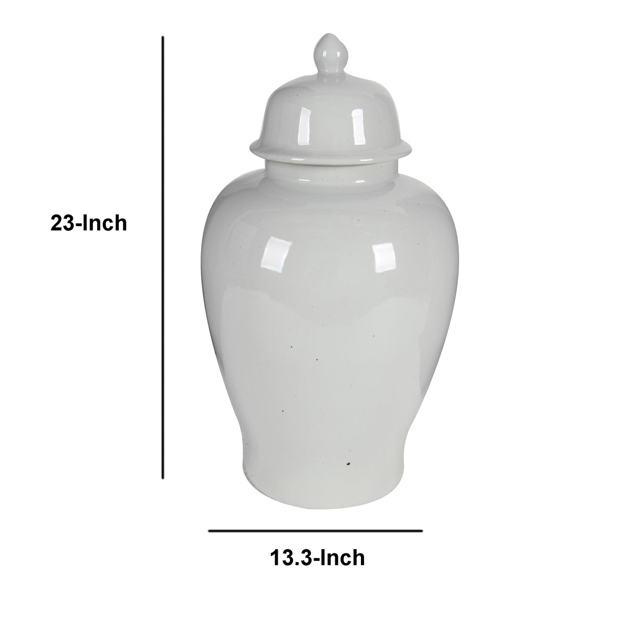 Ceramic Ginger Jar With Lid, Off White - BM165658