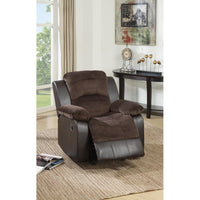 BM166725 Polyurethane Rocker Recliner In Choco Suede Brown