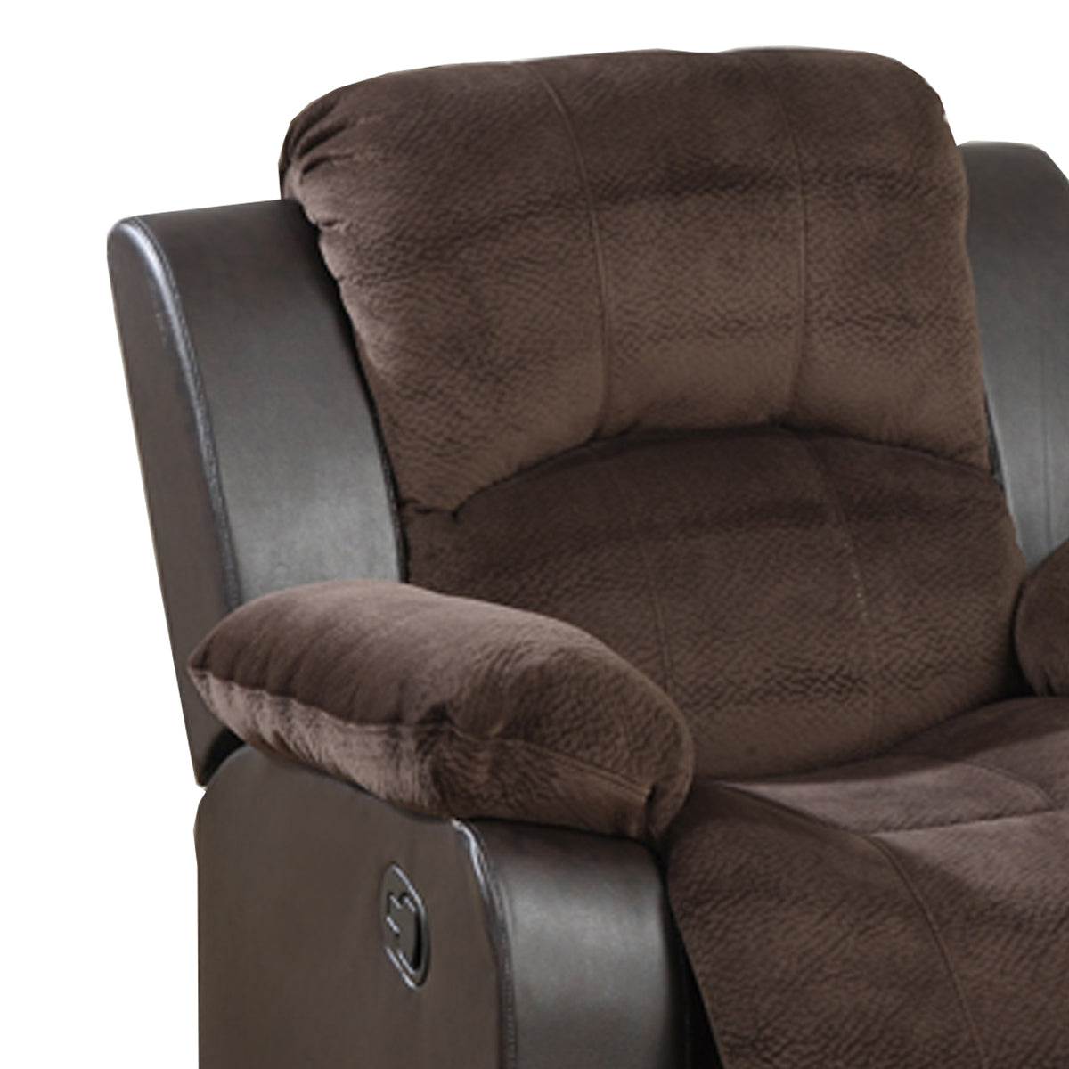 BM166725 Polyurethane Rocker Recliner In Choco Suede Brown