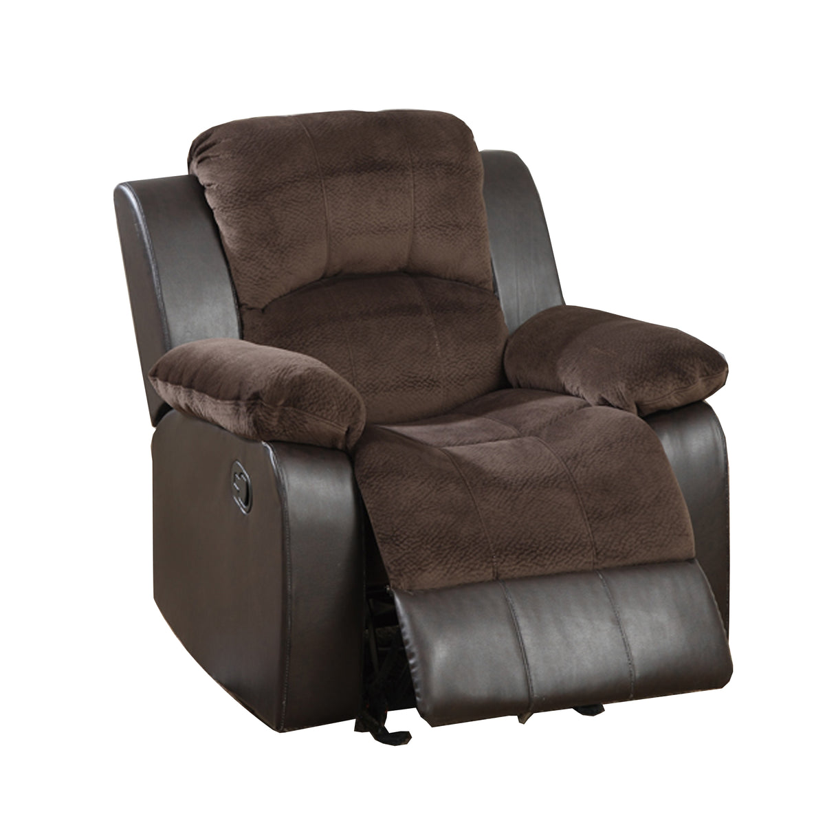 BM166725 Polyurethane Rocker Recliner In Choco Suede Brown