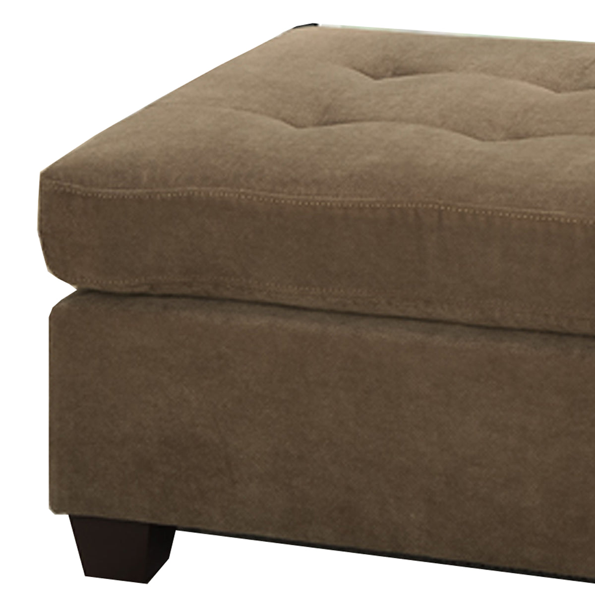 BM166754 Cocktail Ottoman In Light Brown Waffle Suede Fabric