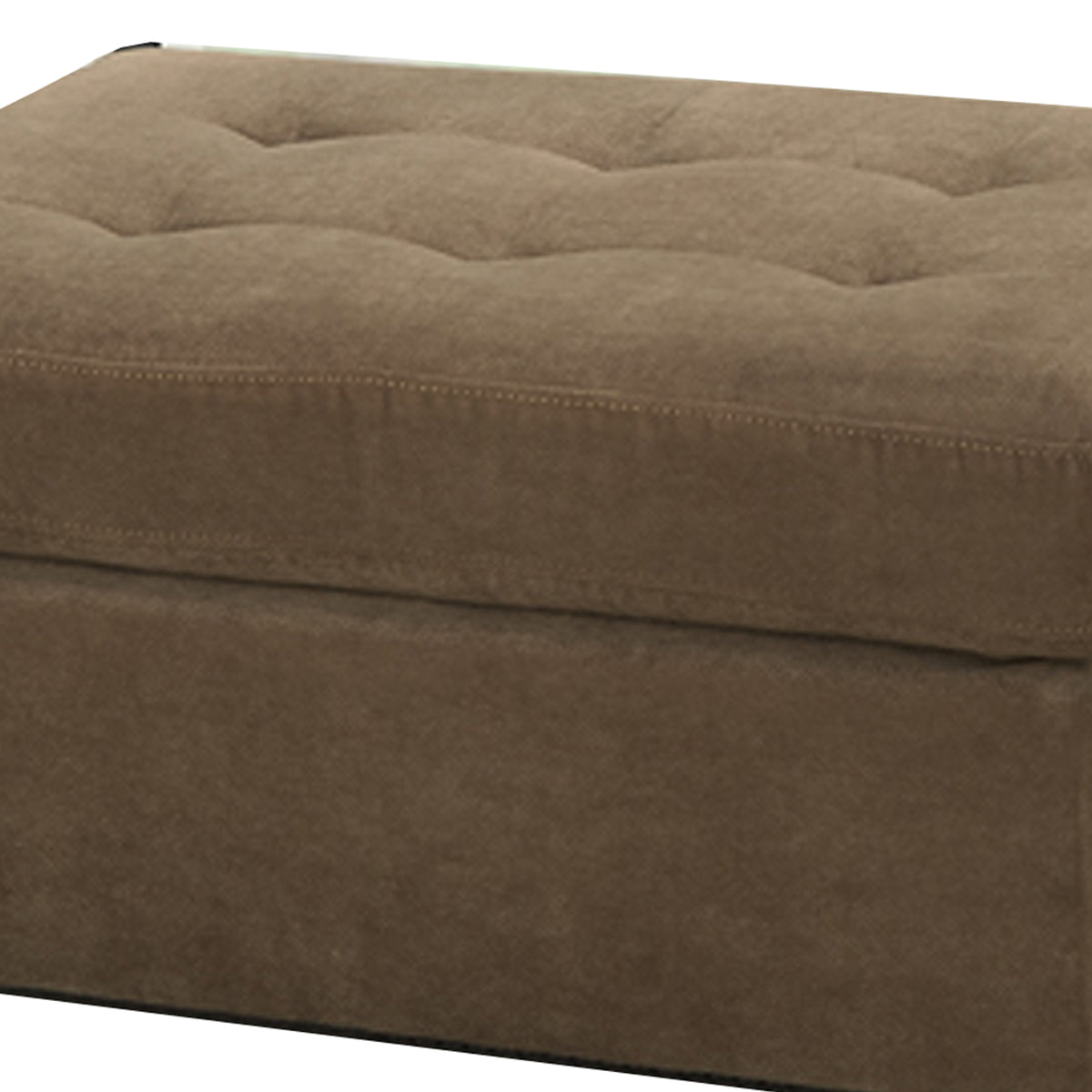 BM166754 Cocktail Ottoman In Light Brown Waffle Suede Fabric