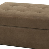 BM166754 Cocktail Ottoman In Light Brown Waffle Suede Fabric