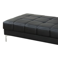 Modish Bonded Leather Ottoman In Black - BM166757