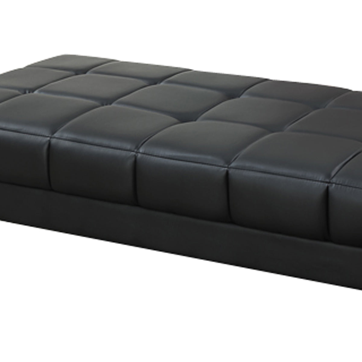 Modish Bonded Leather Ottoman In Black - BM166757