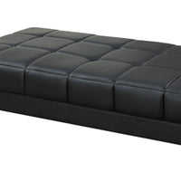 Modish Bonded Leather Ottoman In Black - BM166757