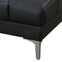 Modish Bonded Leather Ottoman In Black - BM166757
