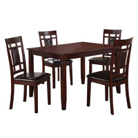 Wooden And Leather 5 Pieces Dining Set In Brown And Black - BM167131