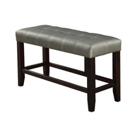 BM171258 Tufted High Bench With Tapered Legs Silver and Brown