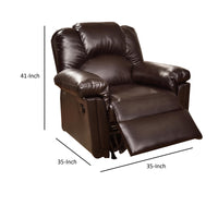 BM171425 Bonded Leather Rocker/Recliner, Brown