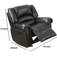 BM171448 Bonded Leather & Plywood Recliner/Glider, Black