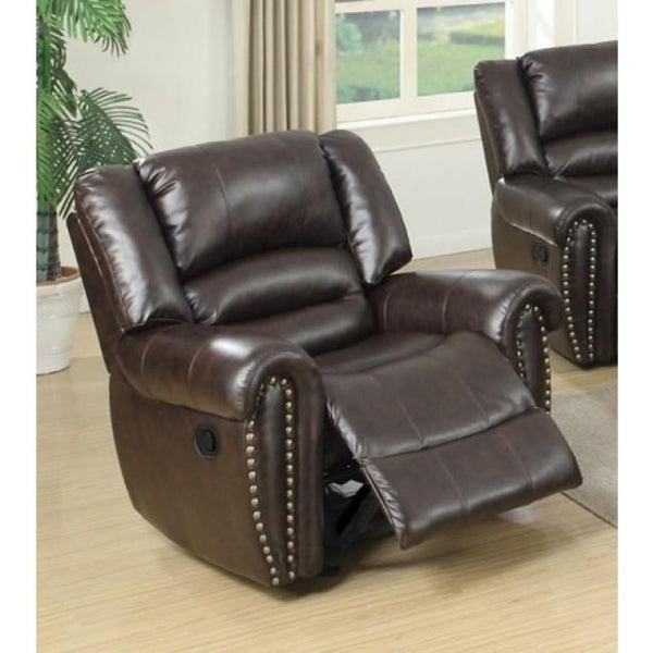 Benzara BM171450 Bonded Leather & Plywood Recliner/Glider, Brown ...