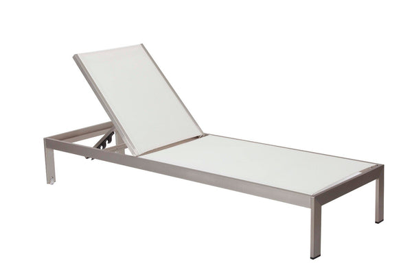 BM172097 Anodized Aluminum Modern Patio Lounger In White