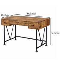 Chic Atelier Writing Desk 3 Drawer, Antique Brown - BM172241