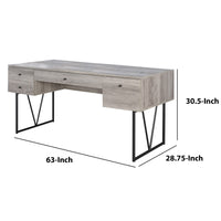 BM172254 Writing Desk-4 Drawer, Driftwood Gray