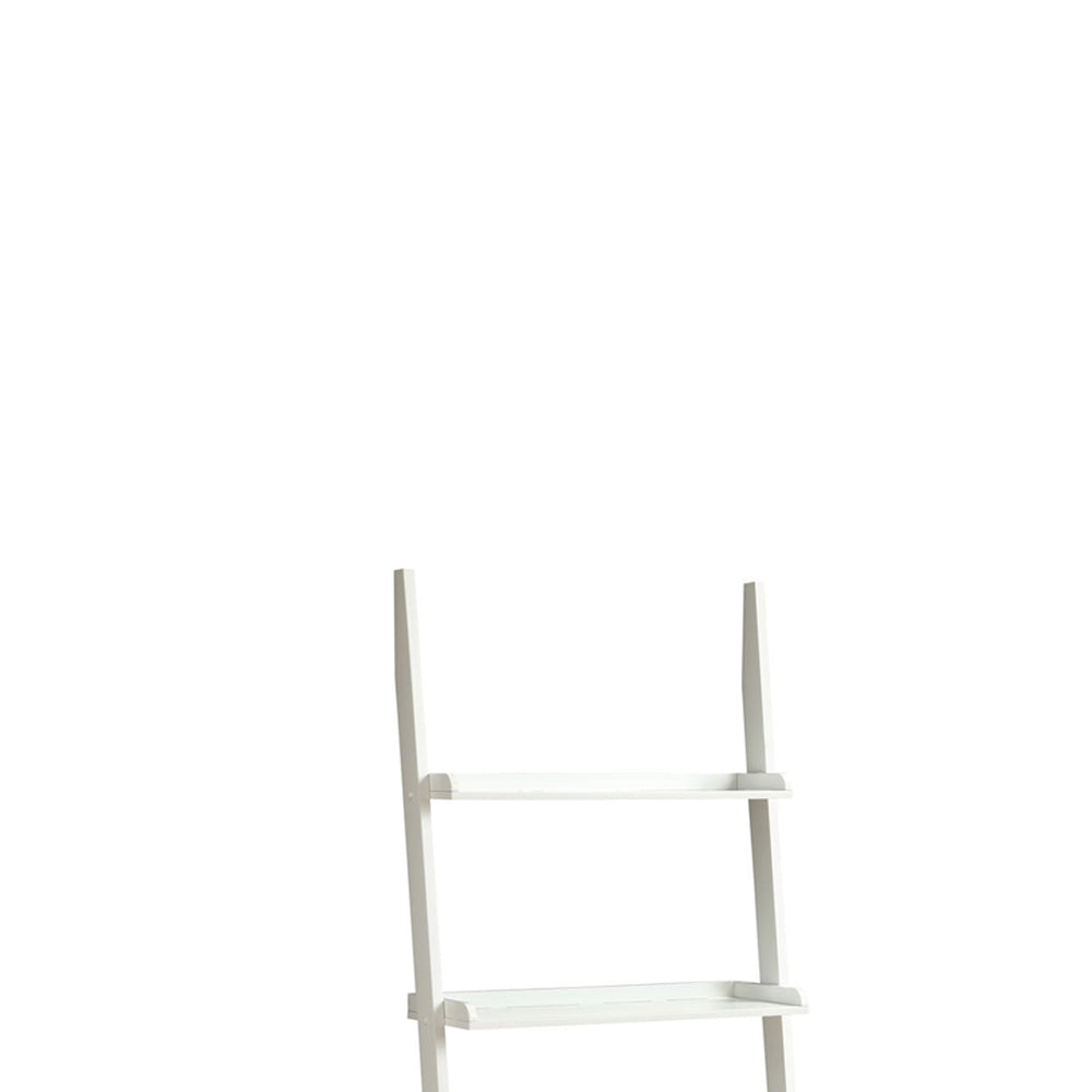 Stylized Contemporary 5 Tier Ladder Shelf, White - BM172781