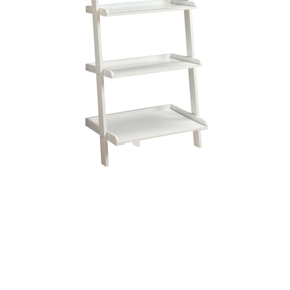 Stylized Contemporary 5 Tier Ladder Shelf, White - BM172781