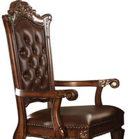 Leather Upholstered Arm Chair in Cherry Brown  - BM177715