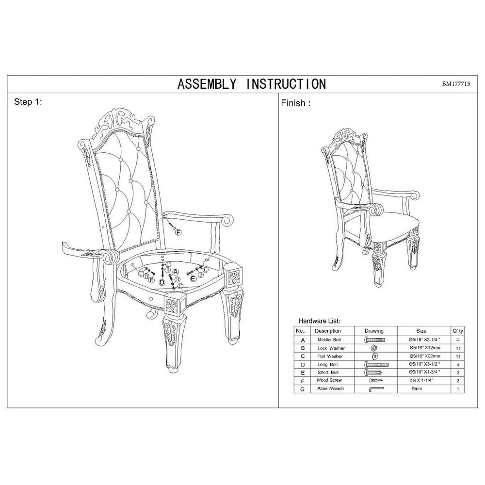 Leather Upholstered Arm Chair in Cherry Brown  - BM177715