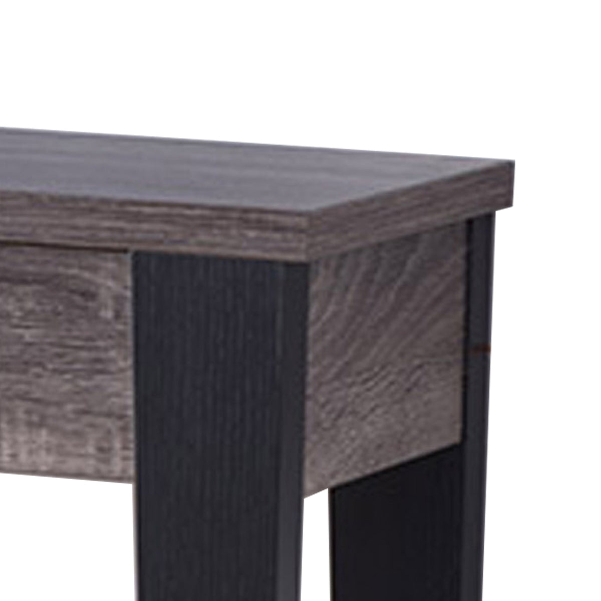 Wooden Console Table With Bottom Shelf, Black And Gray - BM179698