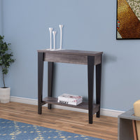 Wooden Console Table With Bottom Shelf, Black And Gray - BM179698
