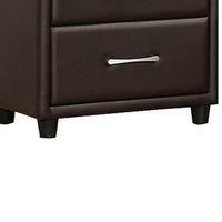 2 Drawer Night Stand In Wood And PVC, Black - BM179894