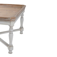 Square Shaped Wooden Coffee Table With Beveled Edges, Brown & Gray - BM180931
