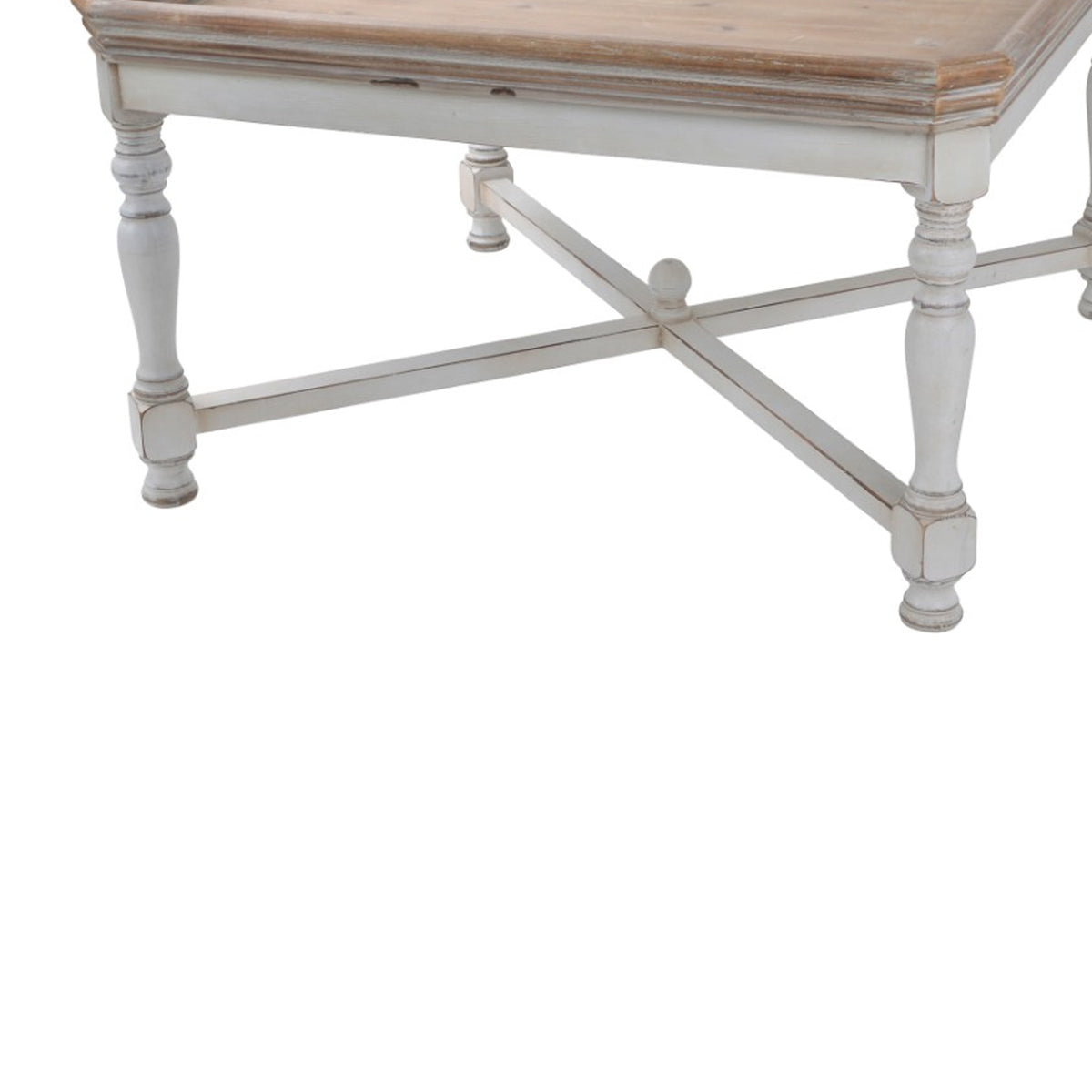 Square Shaped Wooden Coffee Table With Beveled Edges, Brown & Gray - BM180931
