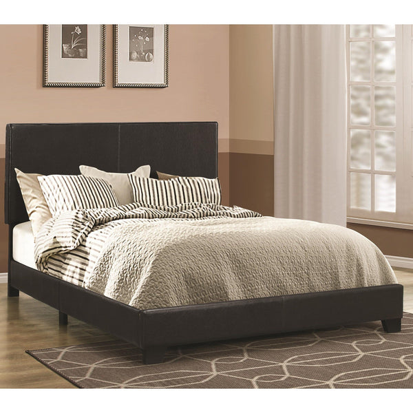 Leather Upholstered Full Size Platform Bed, Black - BM182786