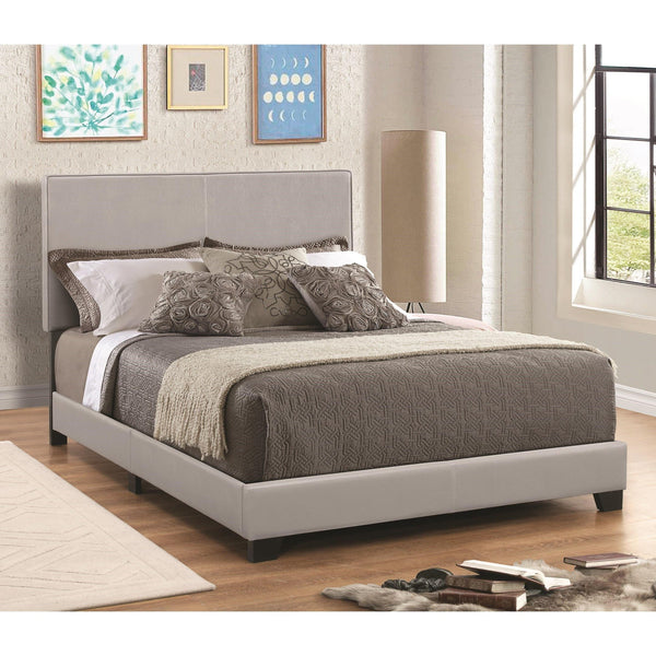 Leather Upholstered Full Size Platform Bed, Gray - BM182796