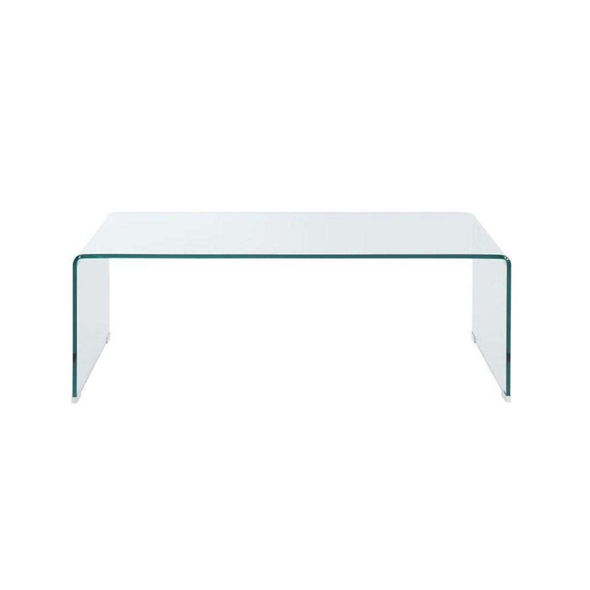 Contemporary Style Minimal Clear Glass Coffee Table, Clear - BM184941