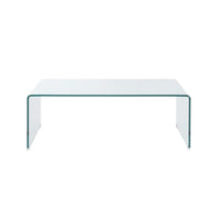 Contemporary Style Minimal Clear Glass Coffee Table, Clear - BM184941